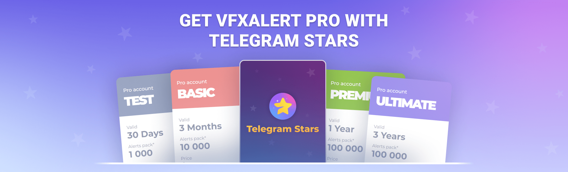 Get vfxAlert PRO With Telegram Stars